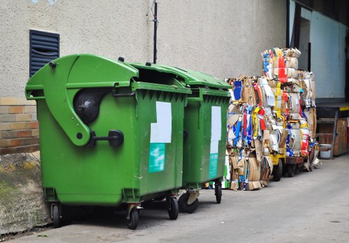 Sorted boxes ready for disposal and donation